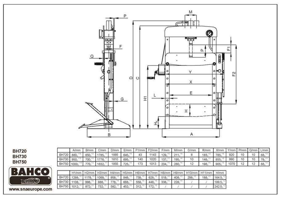 BAHCO HYDRAULISCHE PERS 30T