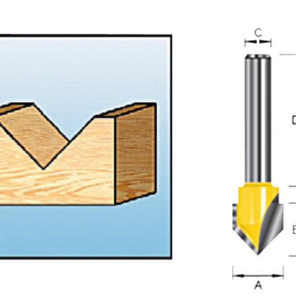Makita V-Groeffrees 12,7 90GR S12 – D-10702