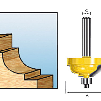 Makita Hollijstproffr+lag R6,35 S8 Hollijstprofielfrees met Kogellager – D-11673