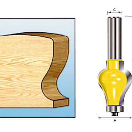 Makita Handgreepprofielfr 38,1 S12 Handgreepprofielfrees met Kogellager – D-11829