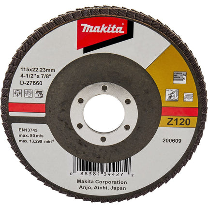 Makita Lamellenschijf 115mm Z120 SCHUURSCH.115X22mm K120 Uni-FZ – D-27660