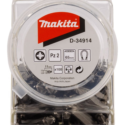 Makita Schroefbit Dubbel PZ2X65mm in POT 100 stuks – D-34914