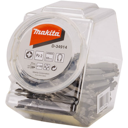 Makita Schroefbit Dubbel PZ2X65mm in POT 100 stuks – D-34914