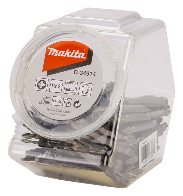 Makita Schroefbit Dubbel PZ2X65mm in POT 100 stuks – D-34914