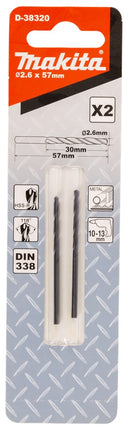 Makita Metaalboor HSS-R 2,6X57mm – D-38320