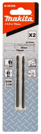 Makita Metaalboor HSS-R 3,5X70mm – D-38358