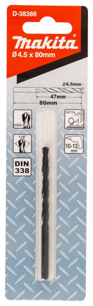 Makita Metaalboor HSS-R 4,5X80mm – D-38386