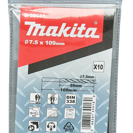Makita METAALBOOR HSS-R 10STK
