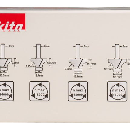 Makita Freesset Afrondfrees 8mm 4-Delig – D-53534