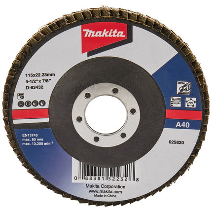 Makita Lamellenschijf 115mm A40 SCHUURSCH.115X22mm K40 Uni-AE – D-63432