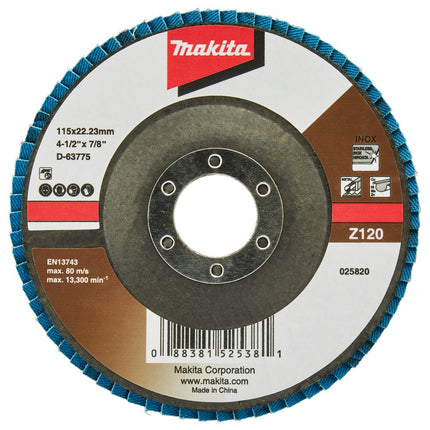Makita Lamellenschijf 115mm Z120 SCHUURSCH.115X22mm K120 Uni-ZE – D-63775