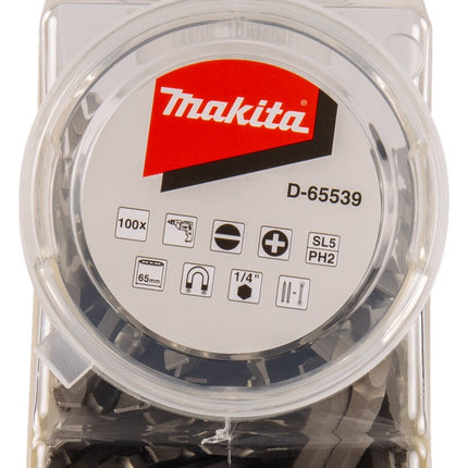 Makita Schroefbit Dubbel PH2-SL5 65mm in POT 100 stuks – D-65539