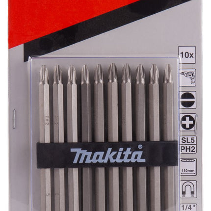 Makita Schroefbit Dubbel PH2-SL5 110mm 10 stuks – D-65551
