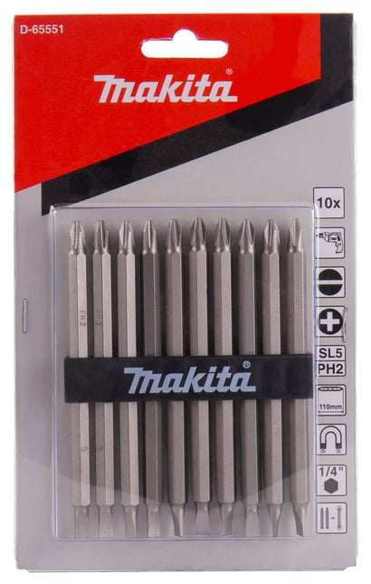 Makita Schroefbit Dubbel PH2-SL5 110mm 10 stuks – D-65551