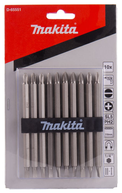 Makita Schroefbit Dubbel PH2-SL5 110mm 10 stuks – D-65551