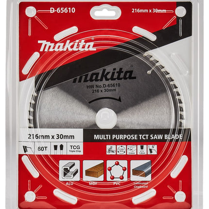 Makita CIRKELZAAGBLAD 216X30X2,4 60T 5G        D-65610