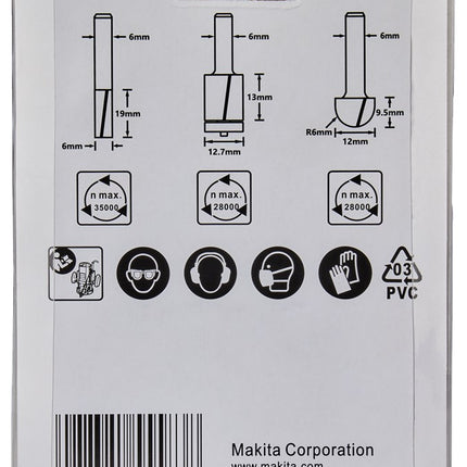 Makita Frezenset 3-Delig Freesset 6mm – D-70459