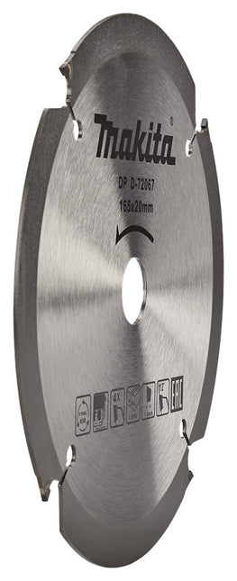 Makita Cirkelzaagblad Vezelcementplaat Zaagblad PCD 165X20X1,8 4T 12G – D-72067