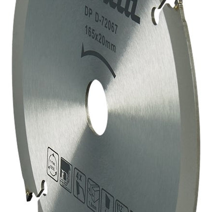Makita Cirkelzaagblad Vezelcementplaat Zaagblad PCD 165X20X1,8 4T 12G – D-72067