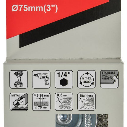 MAKITA D-76635 RONDBORSTEL 1/4"X75MM RVS