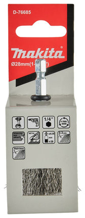 MAKITA D-76685 PENSEELBORSTEL 1/4"X28MM RVS