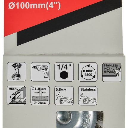 MAKITA D-76722 RONDBORSTEL 1/4" X100MM  RVS