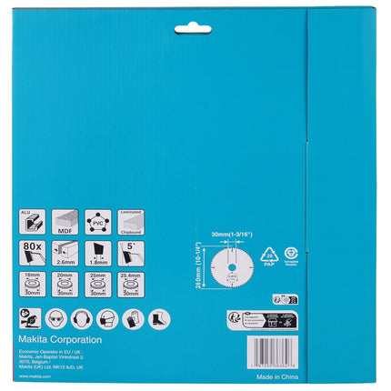 Afbeelding Makita zaagb multi 260x30 80t 5g D-81751