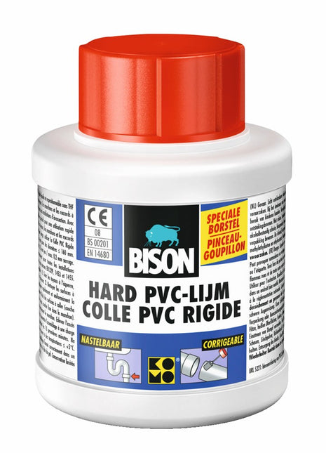 1312020 Bison Rigid PVC Adhesive Bottle 250 ml NL/FR