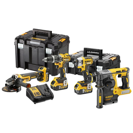 DeWALT 18v xr 4-delige voordeelset in tstak 3x 5.0ah DCK422P3T