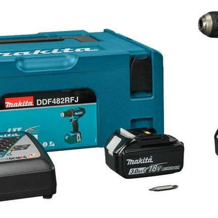 MAKITA DDF482RFJ BOOR/SCHROEFMACHINE 18V- 3,0 AH (2 ST)