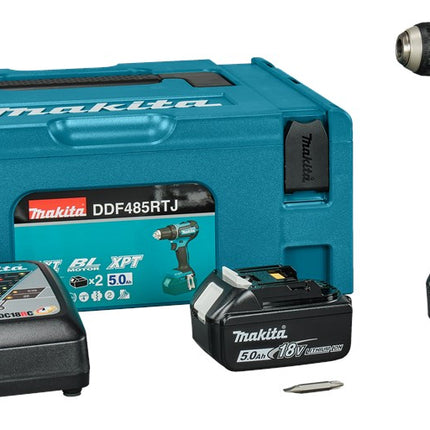 MAKITA DDF485RTJ BOOR/SCHROEFMACHINE 18V5,0 AH ACCU (2 ST)