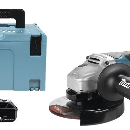 Makita DGA505RTJ 18V Haakse Slijper 125mm met 2X 5.0Ah Accu's en Snellader