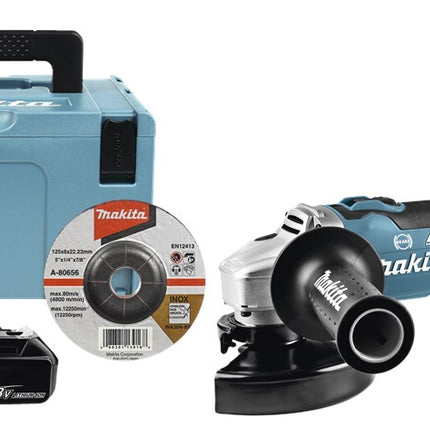 Makita DGA506RTJ 18V Haakse Slijper 125mm 5.0 ahm REM