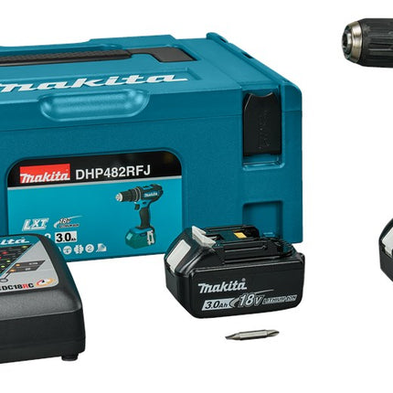 MAKITA DHP482RFJ KLOPBOOR/SCHROEFMACHINE18V - 3,0 AH (2 ST)