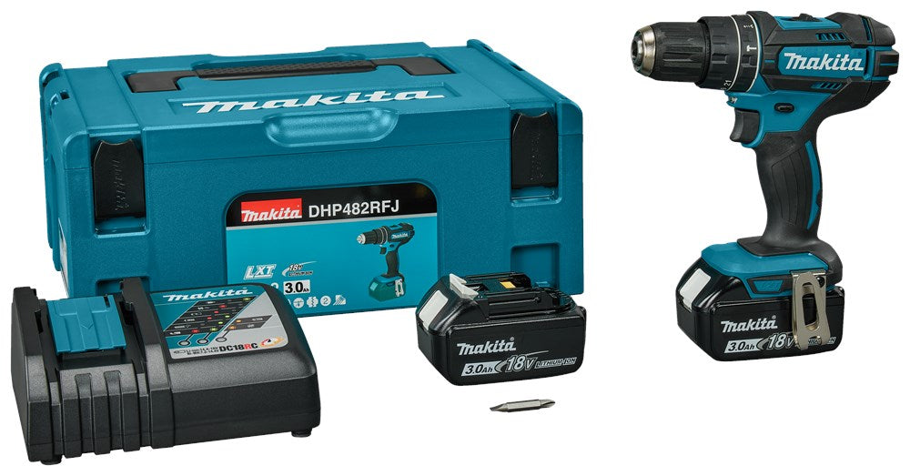 MAKITA DHP482RFJ KLOPBOOR/SCHROEFMACHINE18V - 3,0 AH (2 ST)