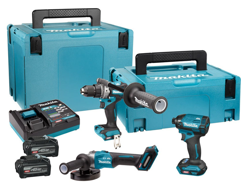 MAKITA DK400NX COMBISET 40V MAX         4,0 AH ACCU (2 ST), LADER, 3 MACHINES