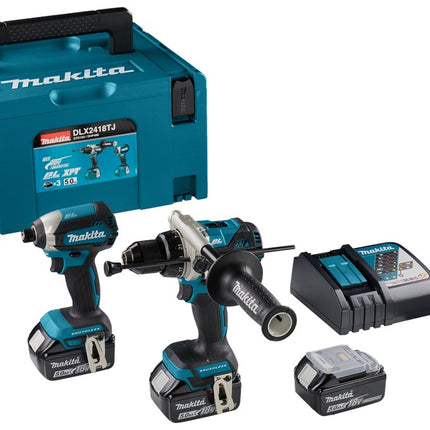 Makita DLX2418TJ 18V 2-Delige Combiset voor Zwaardere Klop/ Boor- en Slag Schroefklussen