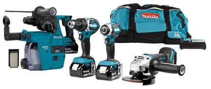 Makita DLX4103W 18V 4-Delige Combiset voor Allround Boor- Schroef- en Slijpwerk