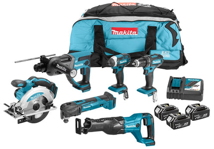 Makita DLX6038T 18V 6-Delige Combiset voor Divers Zaag- Boor- en Slag Schroefwerk