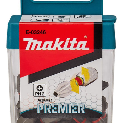 Makita Slagschroefbits PH2X25mm 15 stuks – E-03246