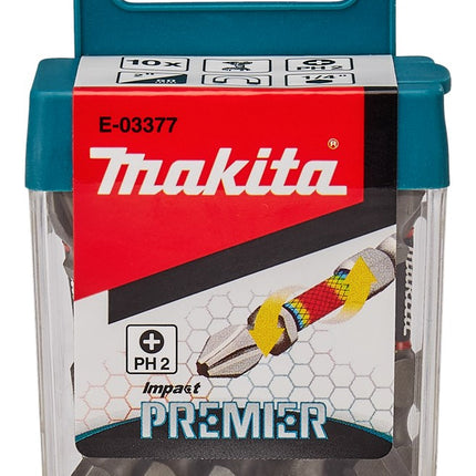 Makita Slagschroefbit PH2X50mm 10 stuks Impact Premier – E-03377