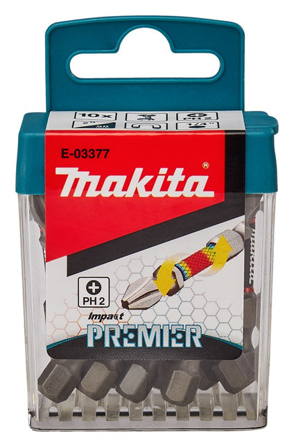 Makita Slagschroefbit PH2X50mm 10 stuks Impact Premier – E-03377