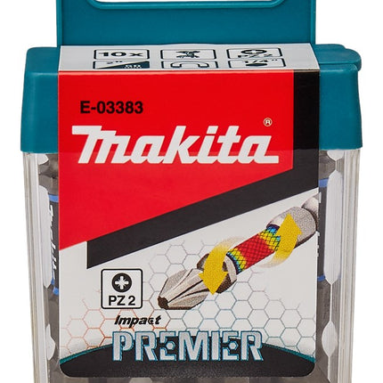 Makita Slagschroefbit PZ2X50mm 10 stuks Impact Premier – E-03383