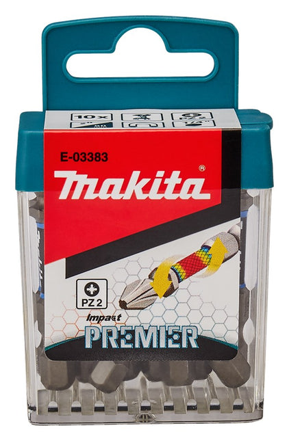 Makita Slagschroefbit PZ2X50mm 10 stuks Impact Premier – E-03383