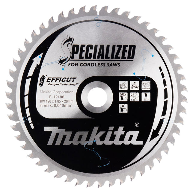 Makita Afkortzaagblad WPC HM Zaagblad Effi Compo 190X20X50T – E-12186