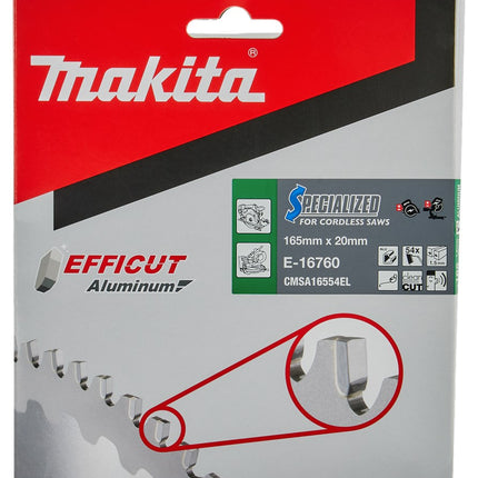Makita Afkort- en Cirkelzaagblad Aluminium HM Zaagblad 165X20mm 54T -3G Alu – E-16760