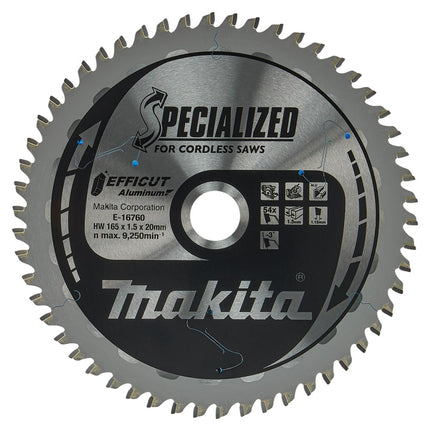 Makita Afkort- en Cirkelzaagblad Aluminium HM Zaagblad 165X20mm 54T -3G Alu – E-16760