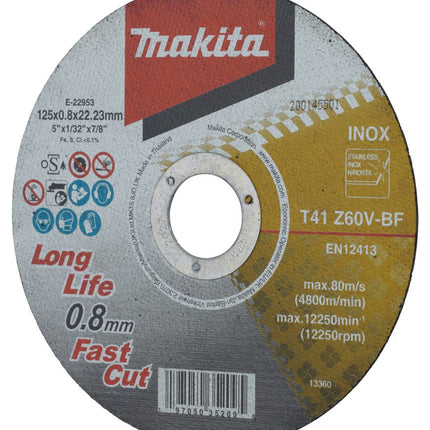 Afbeelding Makita doorslijpsch.125x0,8 rvs 12st. E-22953-12