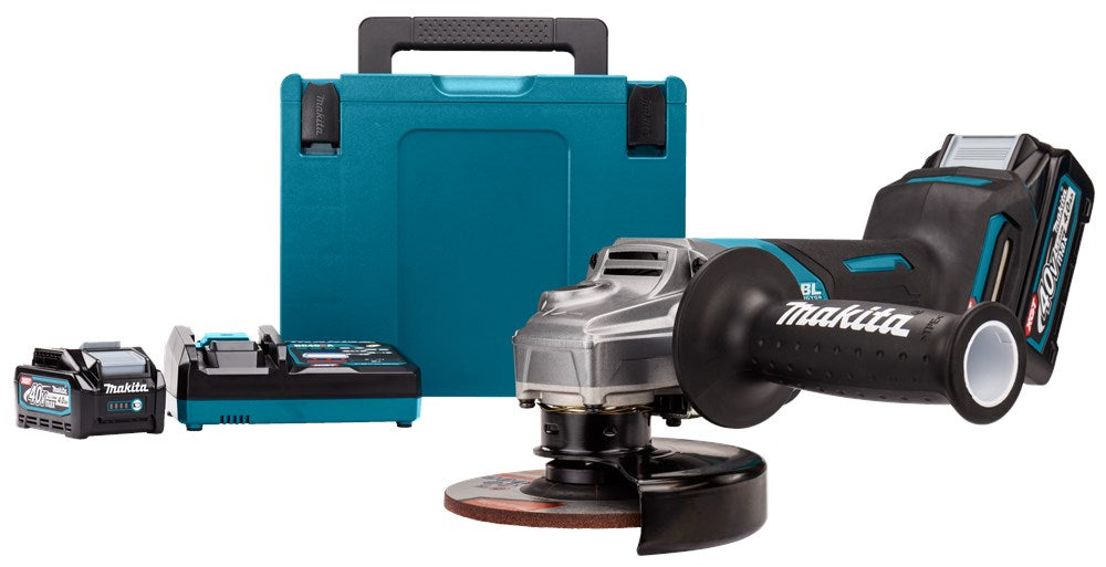 Makita GA013GM201 40V Max Haakse Slijper 125mm 2X 4.0Ah Accu en Lader in MBOX