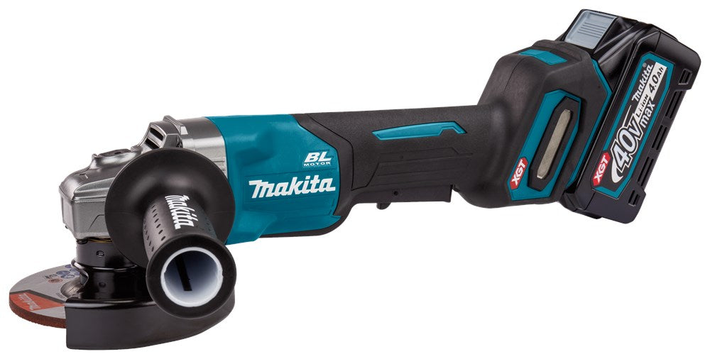 Makita GA016GM201 40V Max Haakse Slijper 125mm 2X 4.0Ah Accu en Lader in MBOX